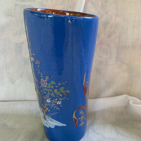 Heeseung Lee Terracotta Vessel Peacock Flowers Art Pottery Rare HTF - Picture 2 of 11